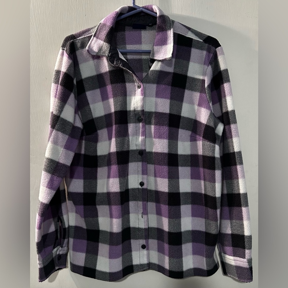 Women’s Northcrest Plaid Shirt - Lavender, Charcoal & white Size L (44”X26”)